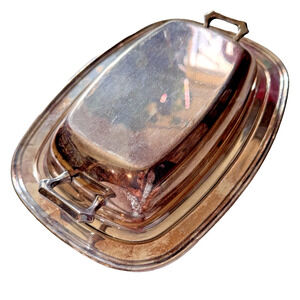 Vintage Silverplate National Silver on Copper 1005 Dish with Cover